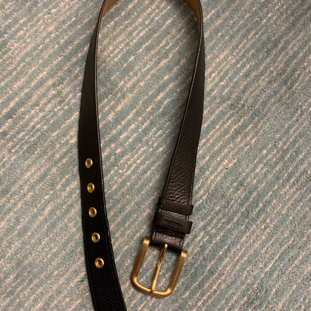 Prada Pebbled Leather Black Belt 34/85